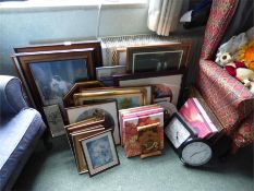 Large Quantity of Assorted Framed Pictures, Canvases, Etc