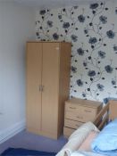 Assorted Light Beech Bedroom Furniture Including; Wardrobes and Chest of Drawers