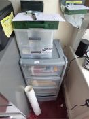 Two Sets of Plastic Storage Drawers