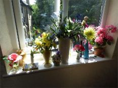 Collection of Vases and Dried Flower Arrangements