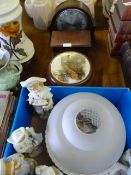 Mantle Clock, Jewellery Box, Decorative Plaques, Box Containing Continental Figures, Frosted Light