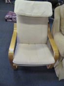 Cream and Beech Easy Chair