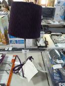 *Chrome Table Lamp with Purple Shade