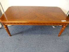 Reproduction Mahogany Occasional Table on Reeded Column Legs