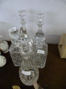 Five Cut Glass Decanters