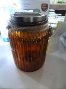 *Amber Glass Candle Holder