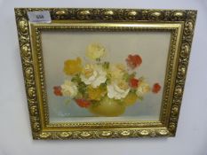 Gilt Framed Oil on Canvas Depicting Floral Display