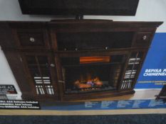 Chimney Electric Fire in Darkwood Surround