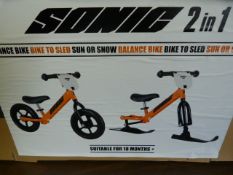 *Sonic 2-in-1 Balance Bike to Sled for Sun and Snow