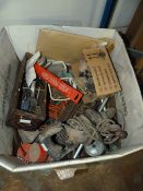 Box Containing Assorted Hand Tools, Chains, Etc