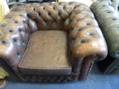 Brown Leather Chesterfield Chair