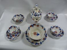 Red, White and Blue Floral Part Tea Service