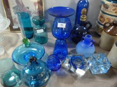 Assorted Blue Glassware