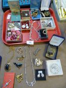 Collection of Costume Jewellery Including; Saint Christophers, Brooches, Etc