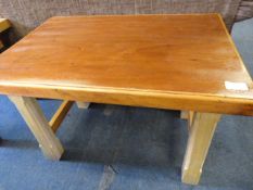 Pine Framed Occasional Table with Teak Top