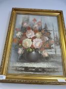 Gilt Framed Oil on Canvas Depicting Floral Display