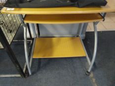 Beech and Silver Computer Desk