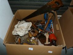 Box Containing Assorted Vintage and Other Hand Tools