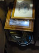 Box Containing Assorted Framed Prints, Etc