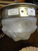 French Frosted Glass Pendent Light Fitting