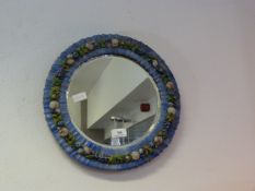 Circular Bevelled Glass Mirror in Decorative Frame