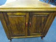 Mahogany Corner Cupboard Enclosed by Double Doors