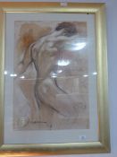 Gilt Framed Print of a Naked Male