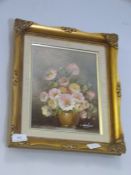 Gilt Framed Oil on Canvas Depicting Floral Display