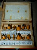 Box Containing Twelve Router Bits