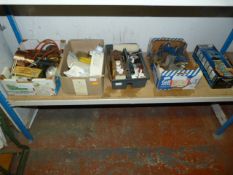 Four Boxes Containing Assorted, Electric Drills, Wood Stain, Blow Torch, Etc