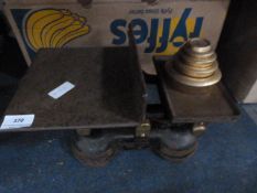Pair of Vintage Kitchen Scales and Weights