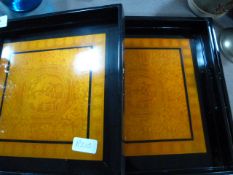 Three Paper Mache Graduated Trays