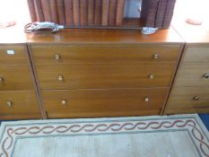 Set of Three Teak Chests of Three Drawers