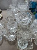 Collection of Cut Glass Fruit Bowls, Cake Stands, Vases, Etc