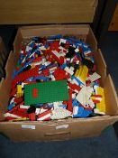 Box Containing a Large Quantity of Lego Bricks