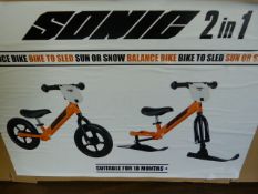 *Sonic 2-in-1 Balance Bike to Sled for Sun and Snow