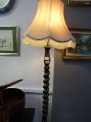Barley Twist oak Standard Lamp