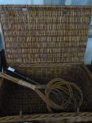 Wicker Picnic Basket and Two Carpet Beaters