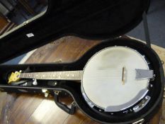 Gold Tone Five String Banjo with Hard and Soft Cases and Stand
