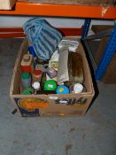 Box Containing Assorted Timer Finishes, OIls, Lacquers, Etc