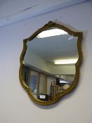 Gilt Framed Shield Mirror