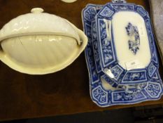 Victorian Serving Dish on Plate and a American Victorian Dish