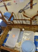 Optima Wicker Picnic Basket with Flasks and other Picnic Ware
