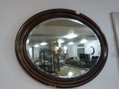 Bevelled Glass Oval Mirror in Frame