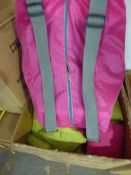 *Box Containing Lime Green and Cerise Holdalls