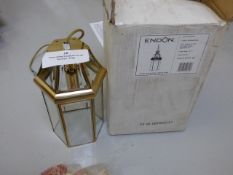 *Bevelled Glass and Brass Coach Lamp