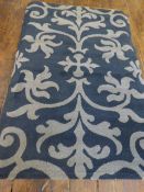 *Black and Taupe 100% Wool Rug 140cm by 200cm RRP: £409