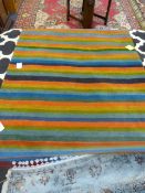 *100% Wool Multicoloured Striped Rug 230cm by 160cm RRP: £250