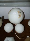 Three Light Globes one Hand Painted
