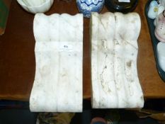Pair of Marble Fireplace Scroll Ends